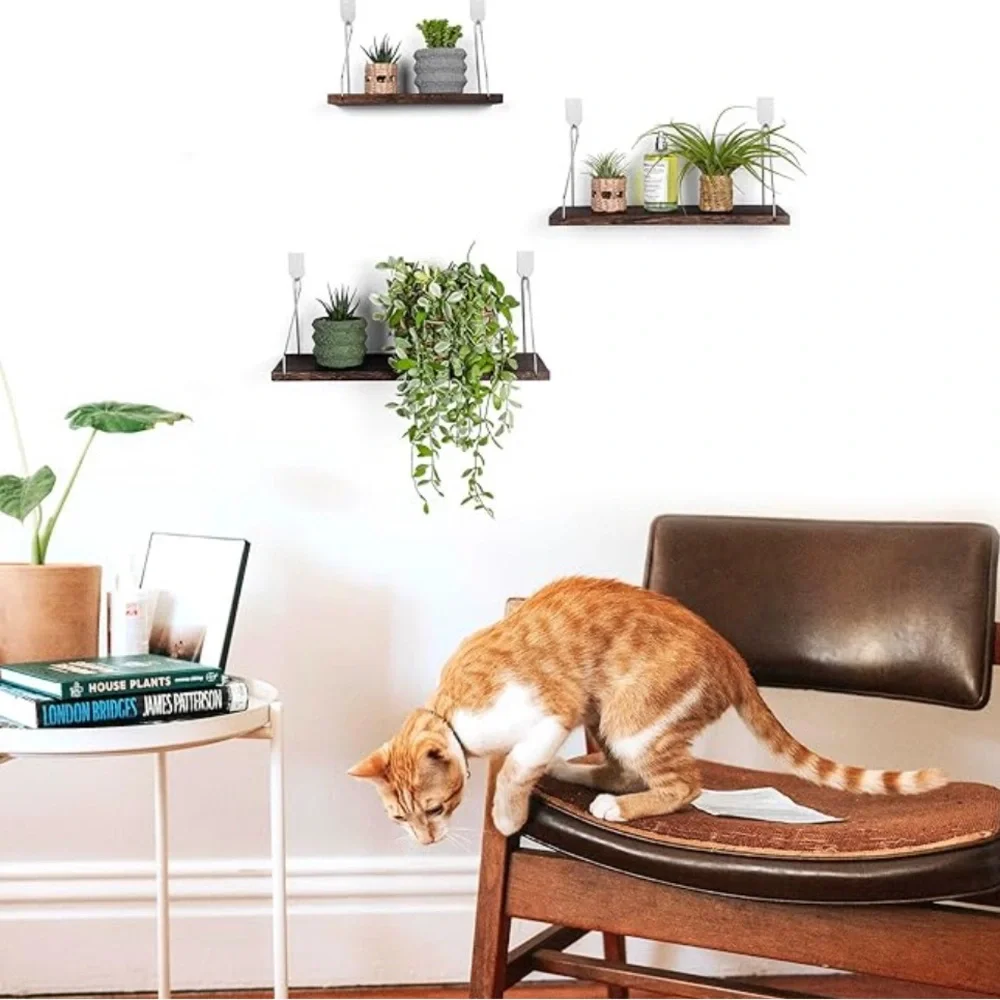 Floating Shelves Set of 3 Rustic Solid Wood